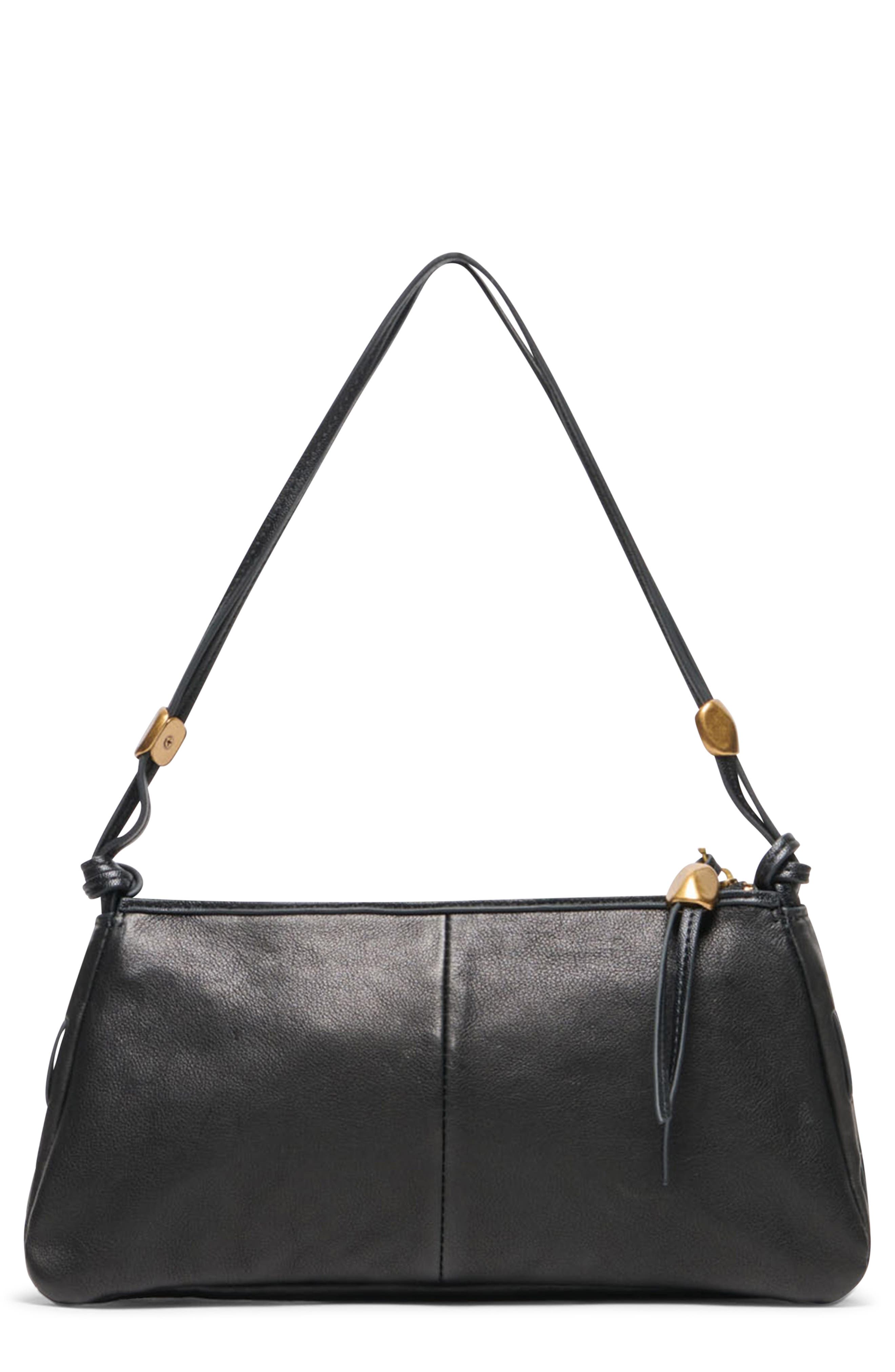 Solara Leather Shoulder Bag, Main, color, BLACK