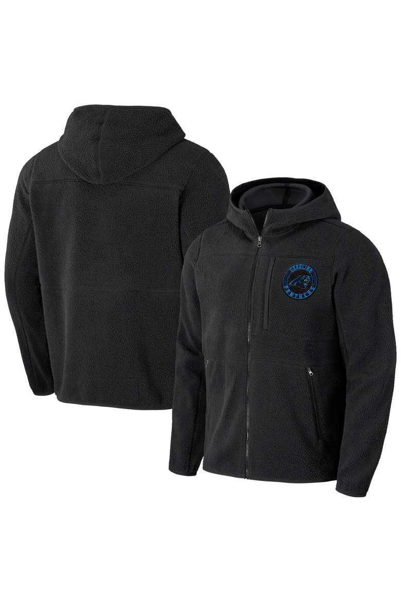 Men's NFL x Darius Rucker Collection by Fanatics  Black Carolina Panthers Sherpa Full-Zip Hoodie, Main, color, Black