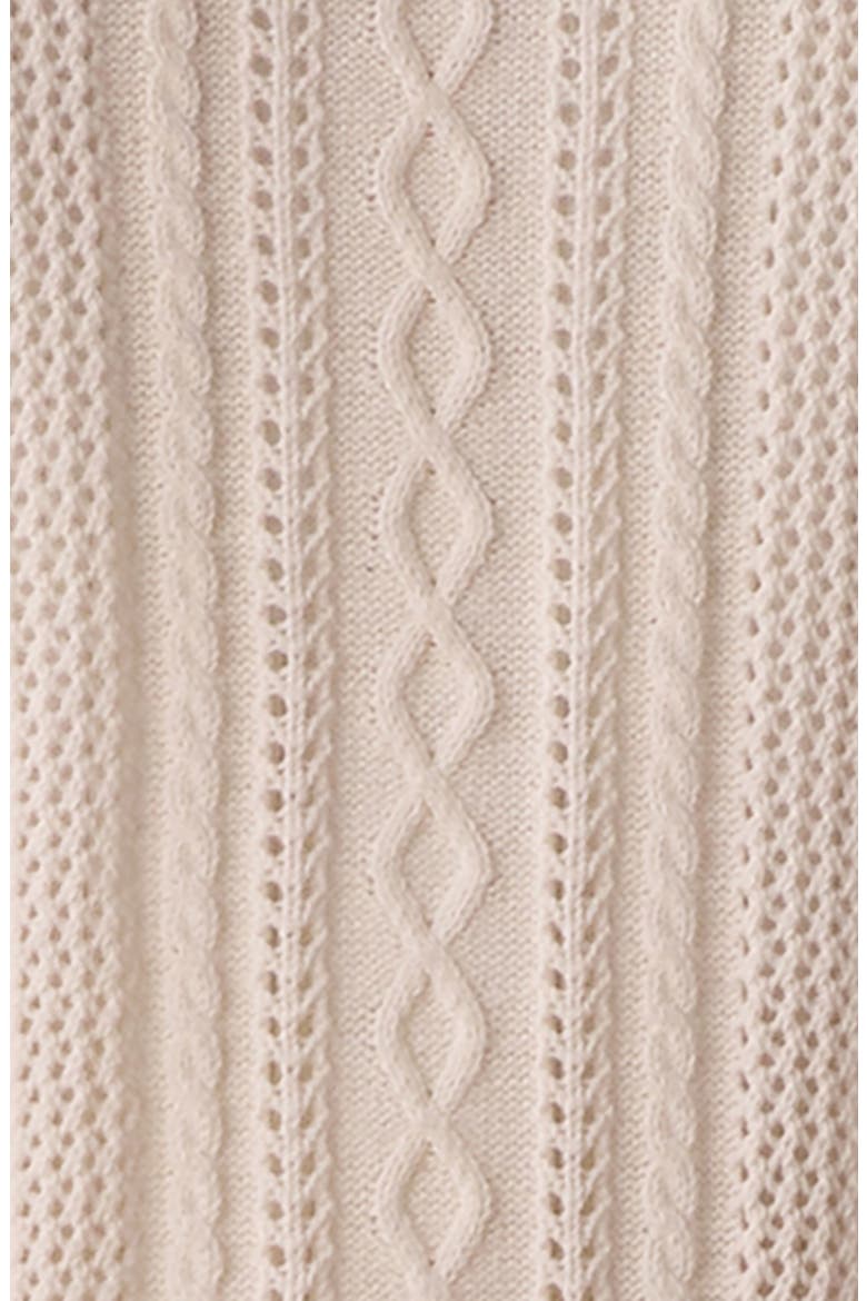Cable Stitch Zip Front Cardigan, Alternate, color, IVORY