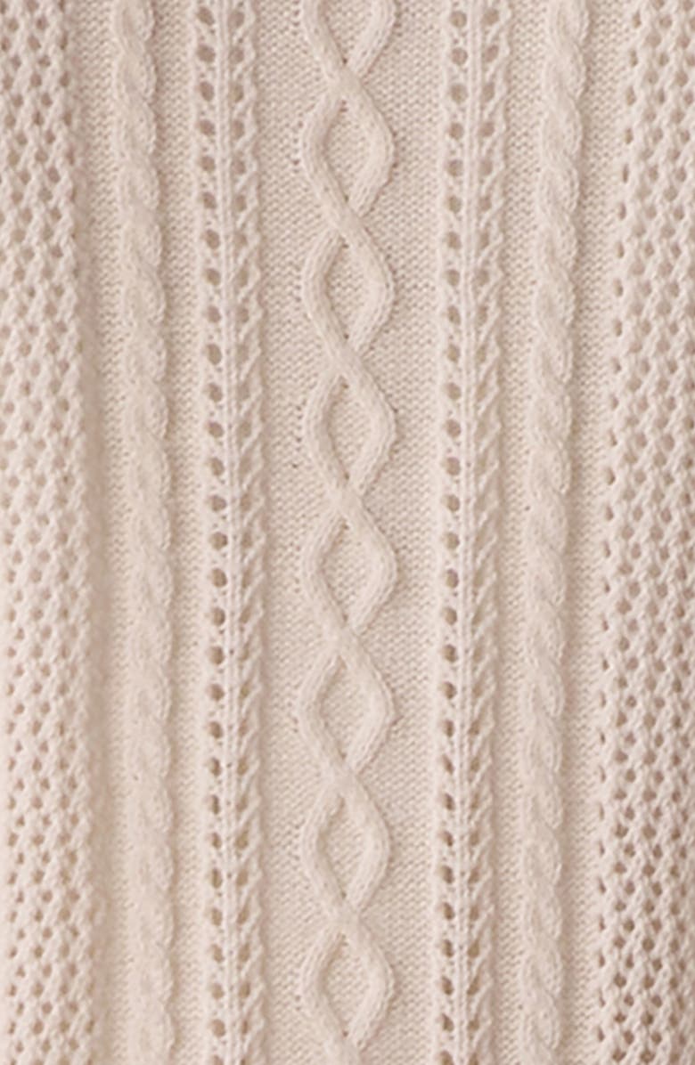 The Normal Brand Cable Stitch Zip Front Cardigan, Alternate, color, Ivory