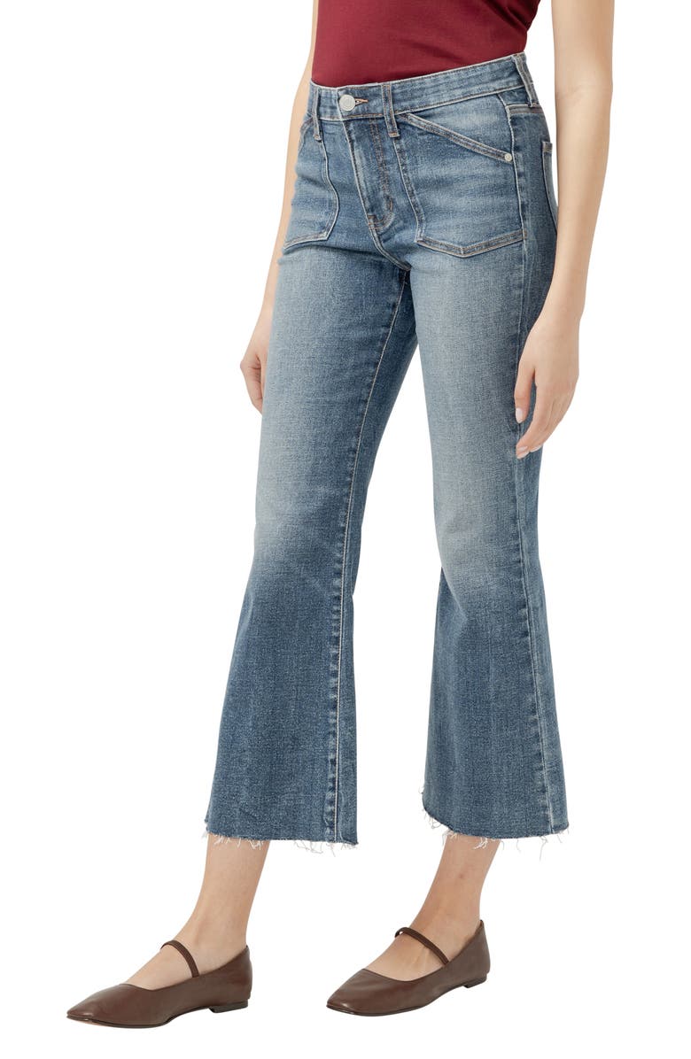 JAG Kait High Waist Raw Hem Ankle Kick Flare Jeans, Alternate, color,