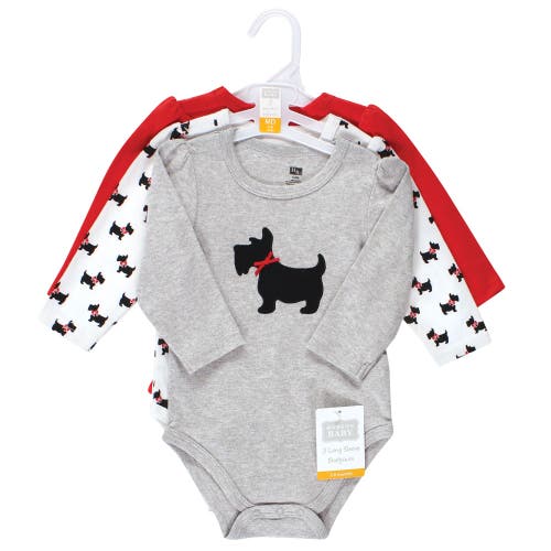 Hudson Baby Infant Breathable Cotton Long-sleeve Bodysuit Bundle 3 Count In Multi