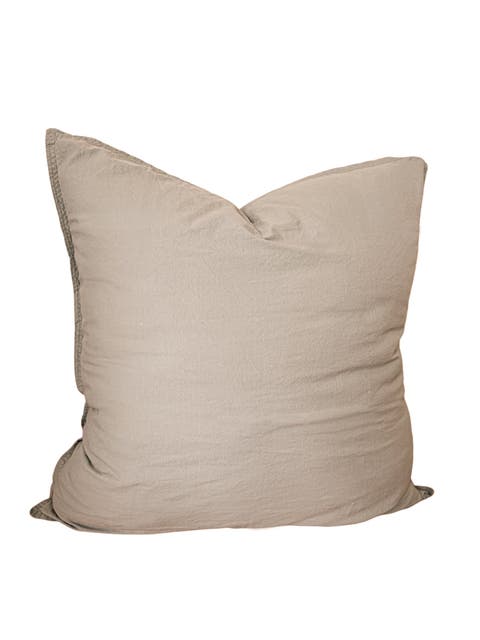 Stonewashed Cotton Percale Pillow with Down Insert