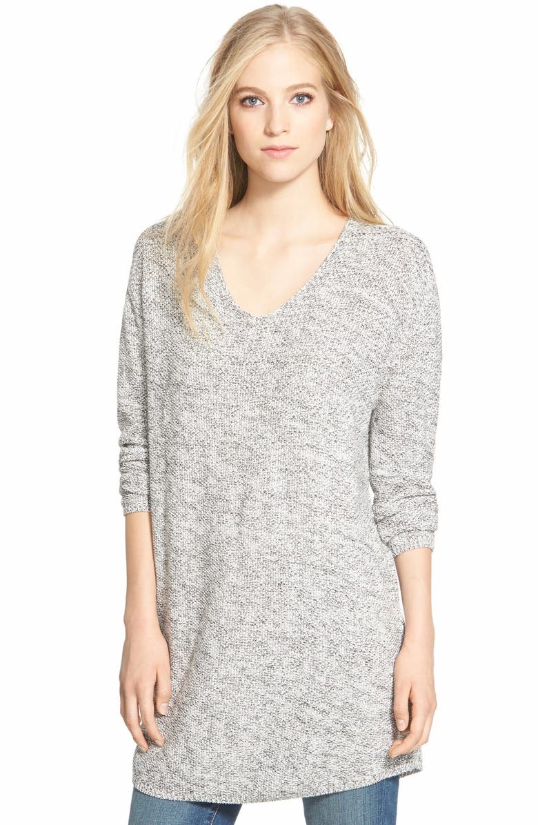 Bobeau V-Neck Tunic Sweater, Main, color, 
