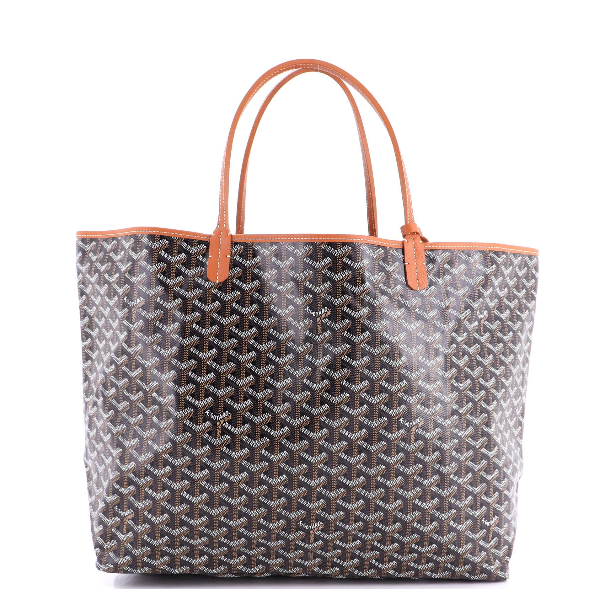 Pre-Owned Goyard Saint Louis Tote Coated Canvas GM, Main, color, Brown