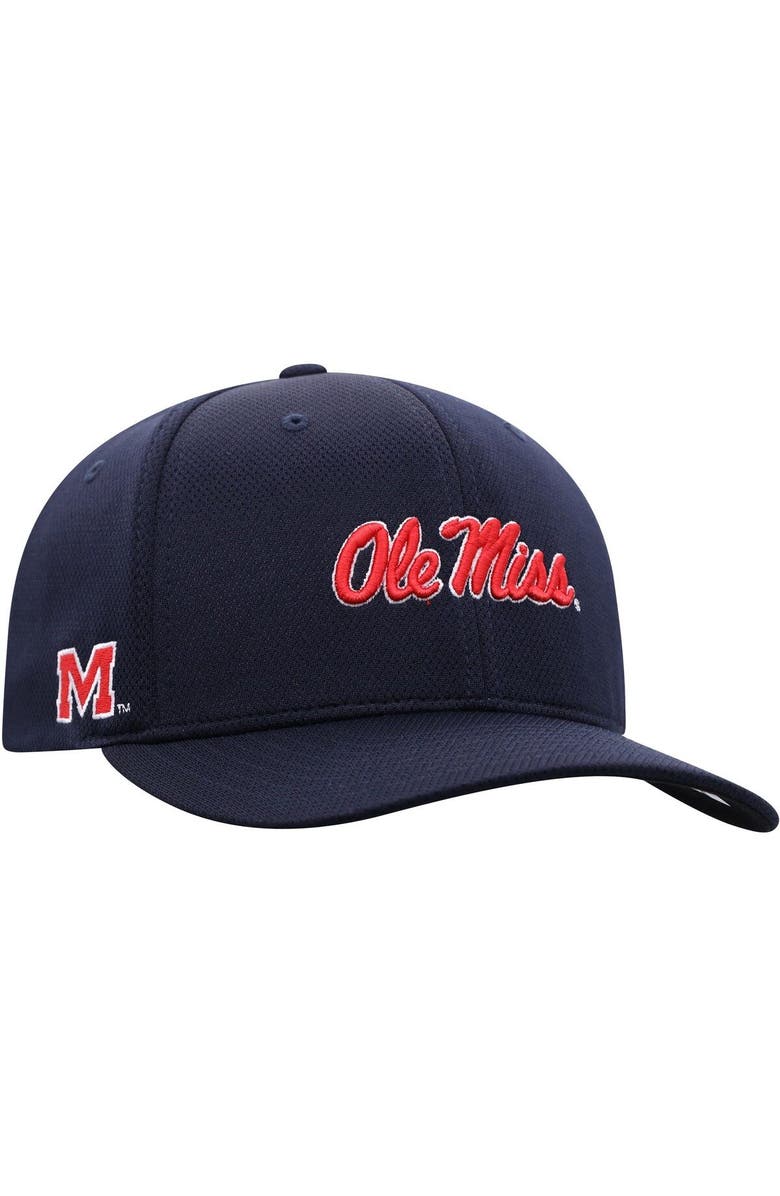 TOP OF THE WORLD Men's Top of the World Navy Ole Miss Rebels Reflex Logo Flex Hat, Alternate, color, Navy