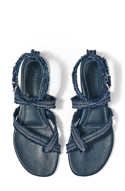 Marion Parke Geri Strappy Sandal In Navy Washed Denim