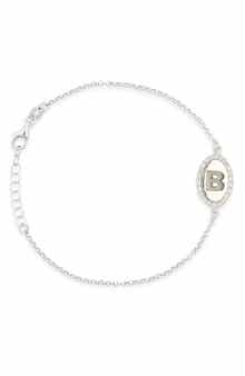 MESHMERISE Diamond Initial Disc Bracelet