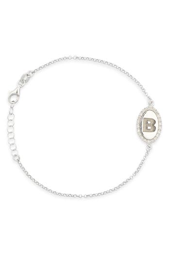Meshmerise Diamond Initial Disc Bracelet In Metallic