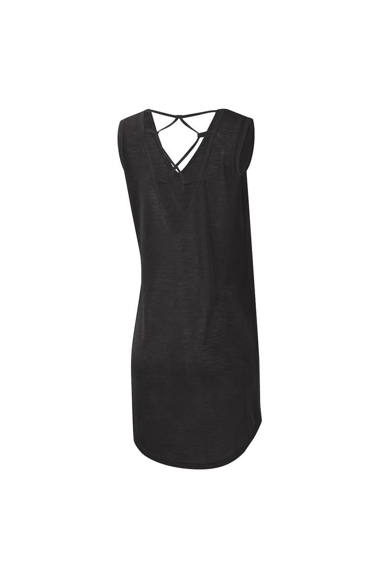 Women's G-III 4Her by Carl Banks Black Chicago White Sox Game Time Slub Beach V-Neck Cover-Up Dress, Alternate, color, Black