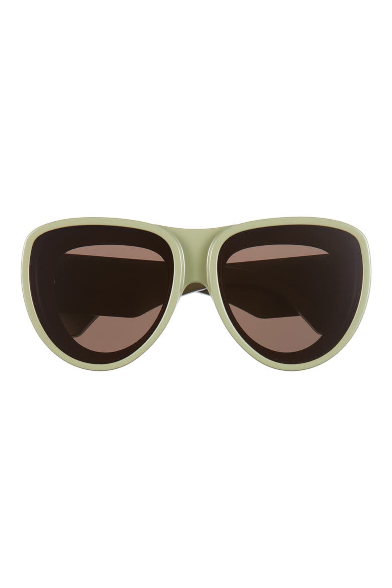 Signature Pilot Sunglasses, Main, color, SHINY DARK GREEN / BROWN