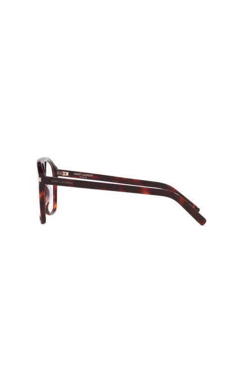 Saint Laurent 58mm Pilot Optical Glasses In Brown