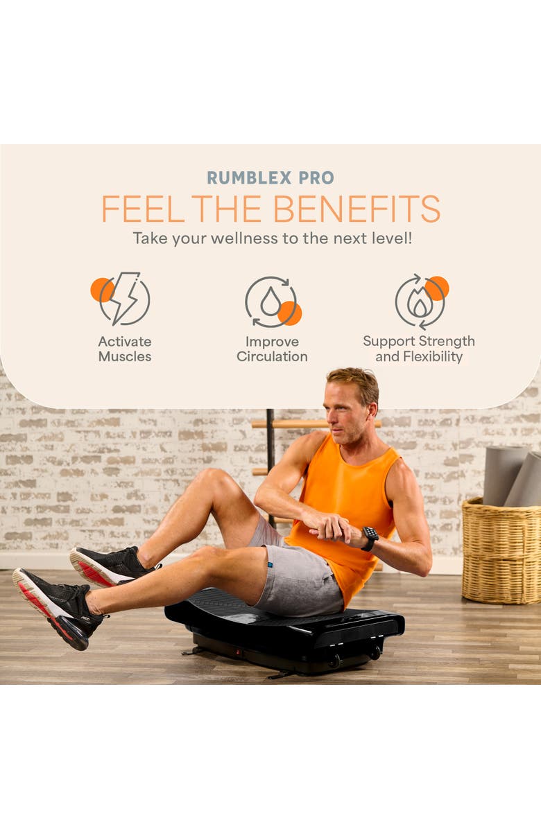 Lifepro Rumblex pro 4D Motion Vibration Plate Exercise Machines for Lymphatic Drainage Fat Burn & Toning Triple Motor Technology, Alternate, color, Black