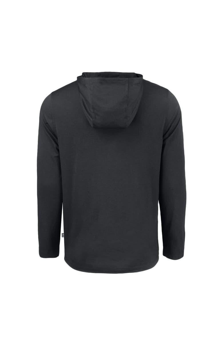 Cutter & Buck Men's Cutter & Buck Black New York Jets Monochromatic Logo Coastline Epic Comfort Eco Recycled Long Sleeve Hoodie T-Shirt, Alternate, color, Black