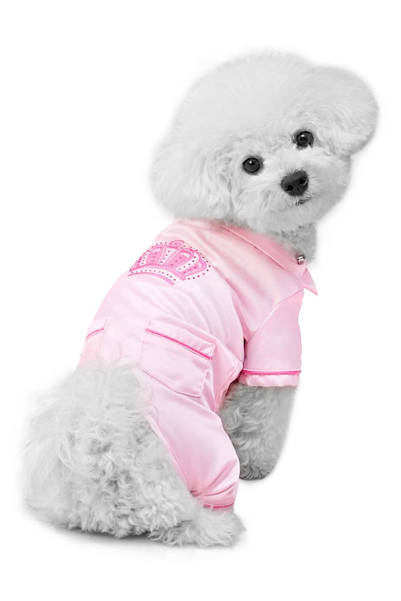 Satin Pajama Dog Tracksuit, Main, color, PINK