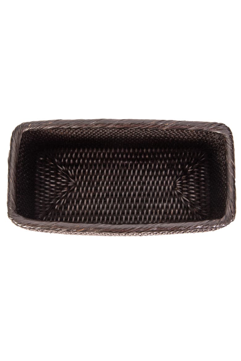 Rectangular Rattan Everything Basket, Alternate, color, Tudor Black