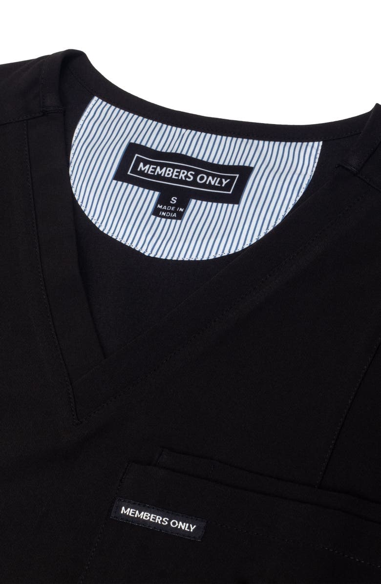 Members Only Siena 5-Pocket V-Neck Scrub Top, Alternate, color, Black