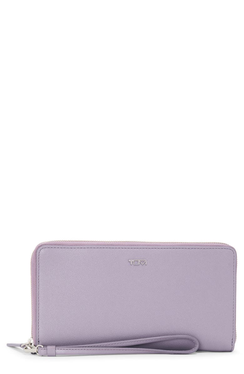 TUMI Belden Leather Travel Wallet, Main, color, Lavender