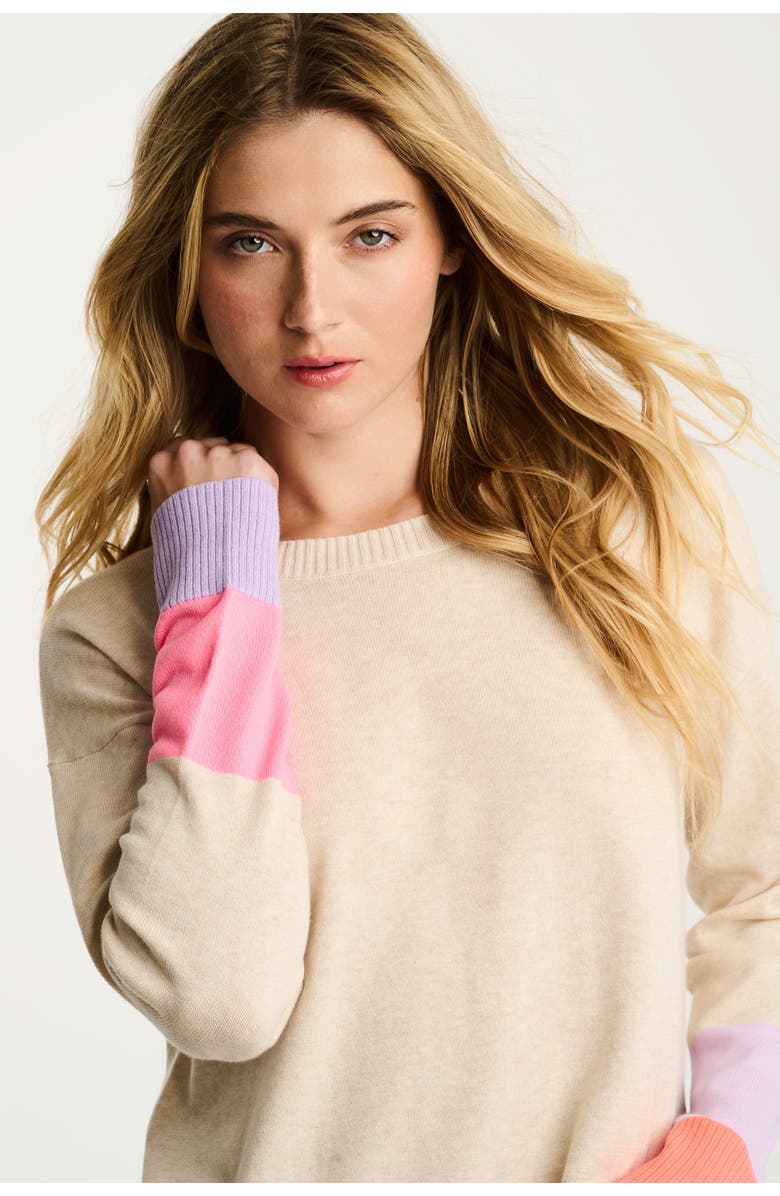 Lisa Todd Block Party Cotton Sweater, Alternate, color, Almond