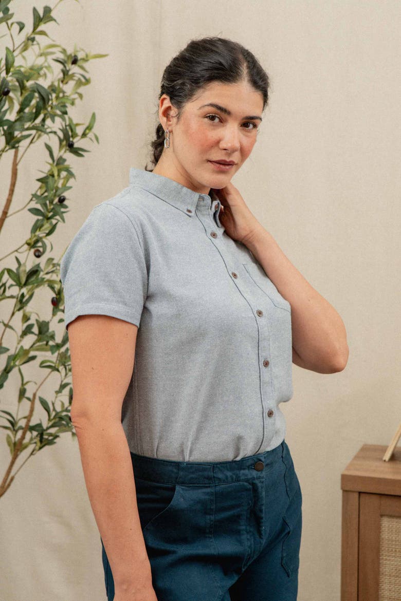 Juniper Shirt, Alternate, color, Denim Twill