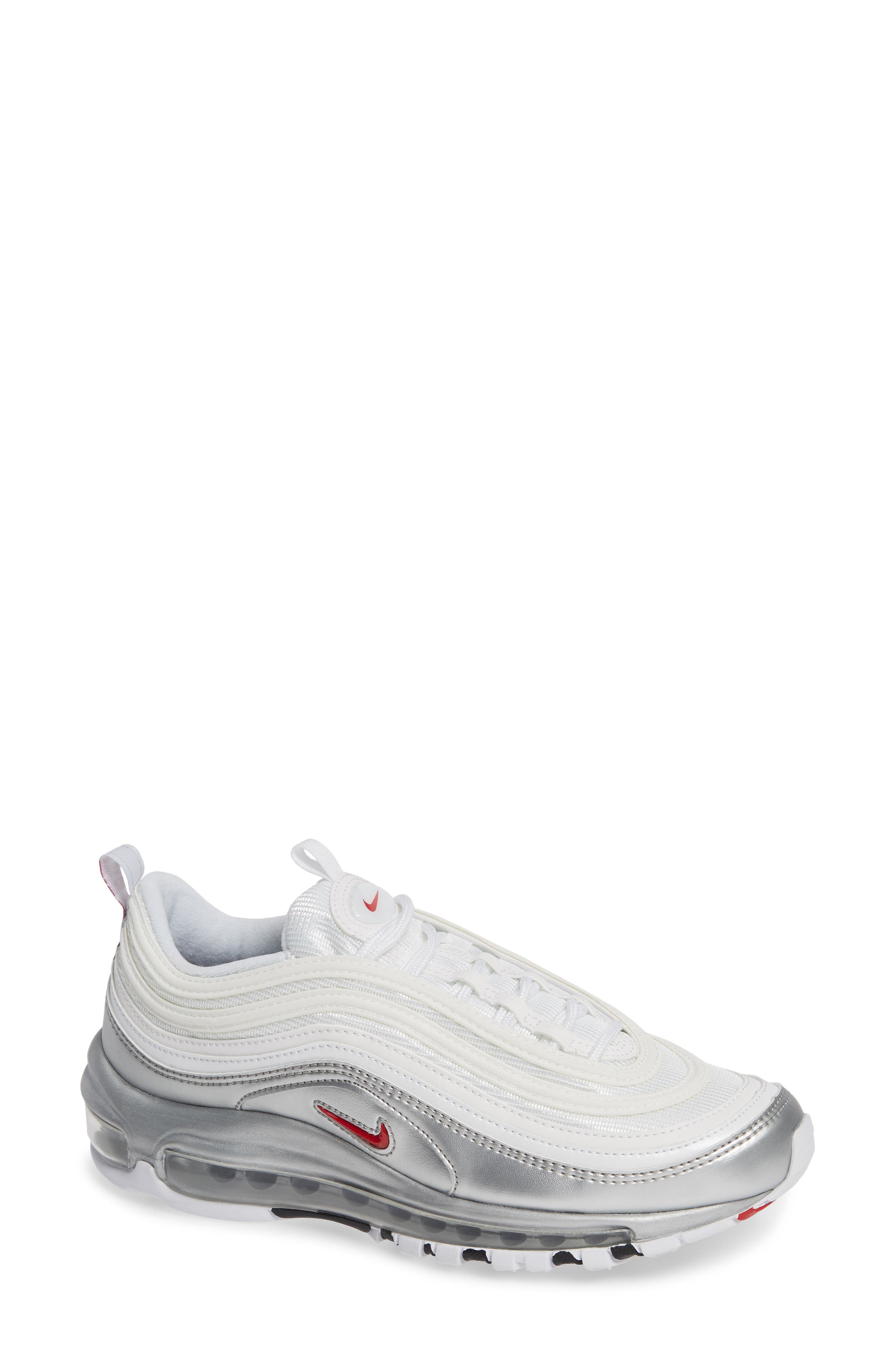 Air Max 97 QS Sneaker, Main, color, WHITE/ VARSITY RED/ SILVER