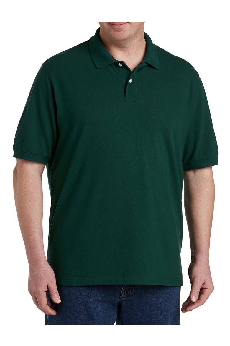 Big & Tall Piqué Mesh Short-Sleeve Polo Shirt, Main, color, HUNTER GREEN