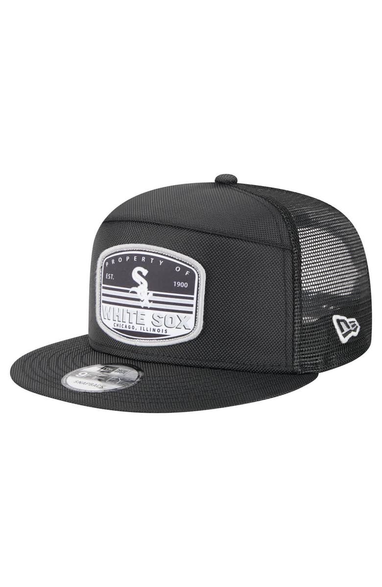 New Era Men's New Era Black Chicago White Sox Split Panel 9FIFTY Trucker Snapback, Main, color, Black