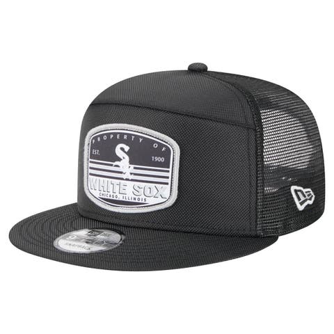 Men's New Era  Black Chicago White Sox Split Panel 9FIFTY Trucker Snapback
