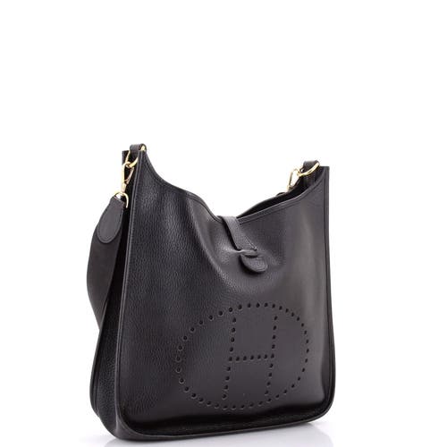 Pre-owned Hermes  Hermes Evelyne Bag Gen I Ardennes Pm In Black