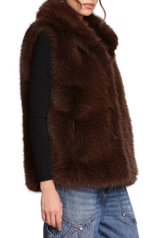 Avec Les Filles Oversize Faux Fur Vest In Brown
