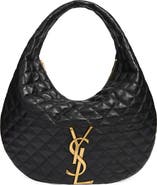 Saint Laurent Icare Quilted Leather Hobo Bag