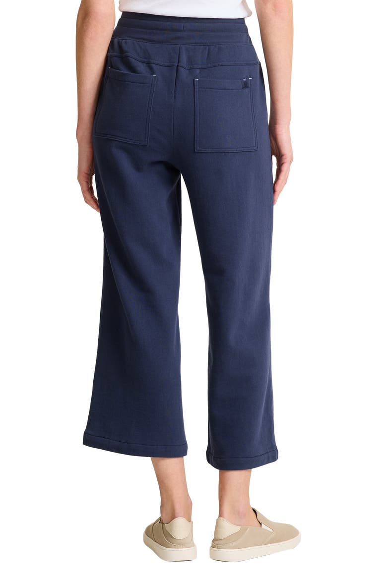Marina del Mar Cotton Fleece Crop Sweatpants, Alternate, color, COASTLINE