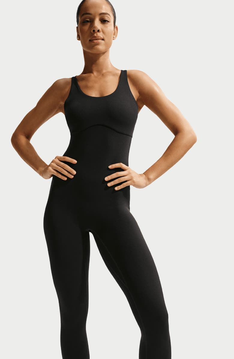 Nike Zenvy Dri-FIT Cutout Racerback Bodysuit, Alternate, color, Black/ Cool Grey