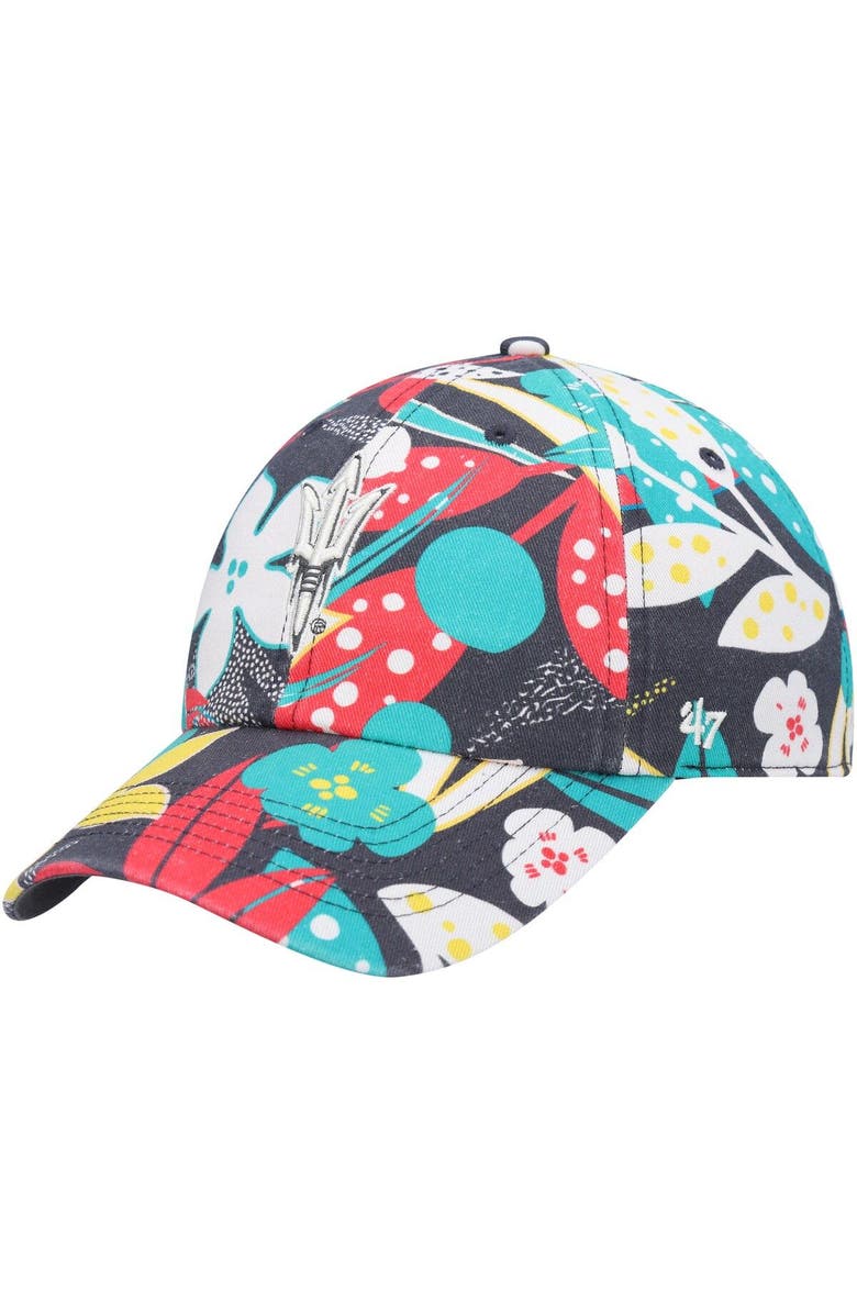 '47 Women's '47 Charcoal Arizona State Sun Devils Plumeria Clean Up Adjustable Hat, Main, color, Charcoal