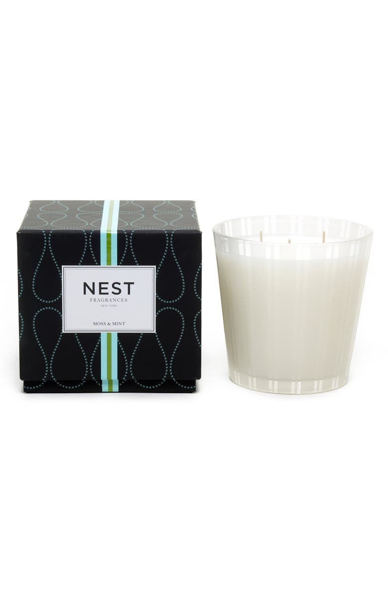 NEST New York NEST Fragrances 'Moss & Mint' Three Wick Candle, Main, color, 