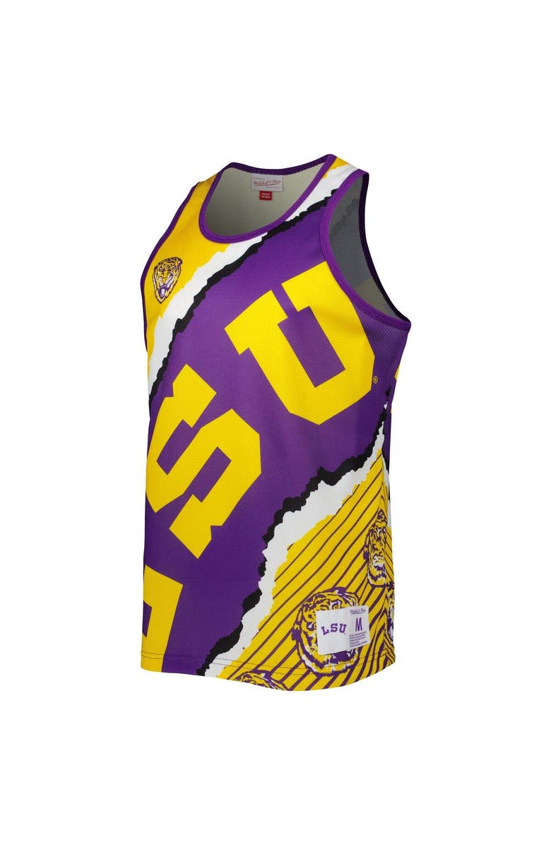 Mitchell & Ness Men's Mitchell & Ness Purple/Gold LSU Tigers Jumbotron 2.0 Sublimated Tank Top, Alternate, color,