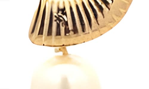Macrae & Co . Seashell Faux Pearl Drop Earrings In Gold