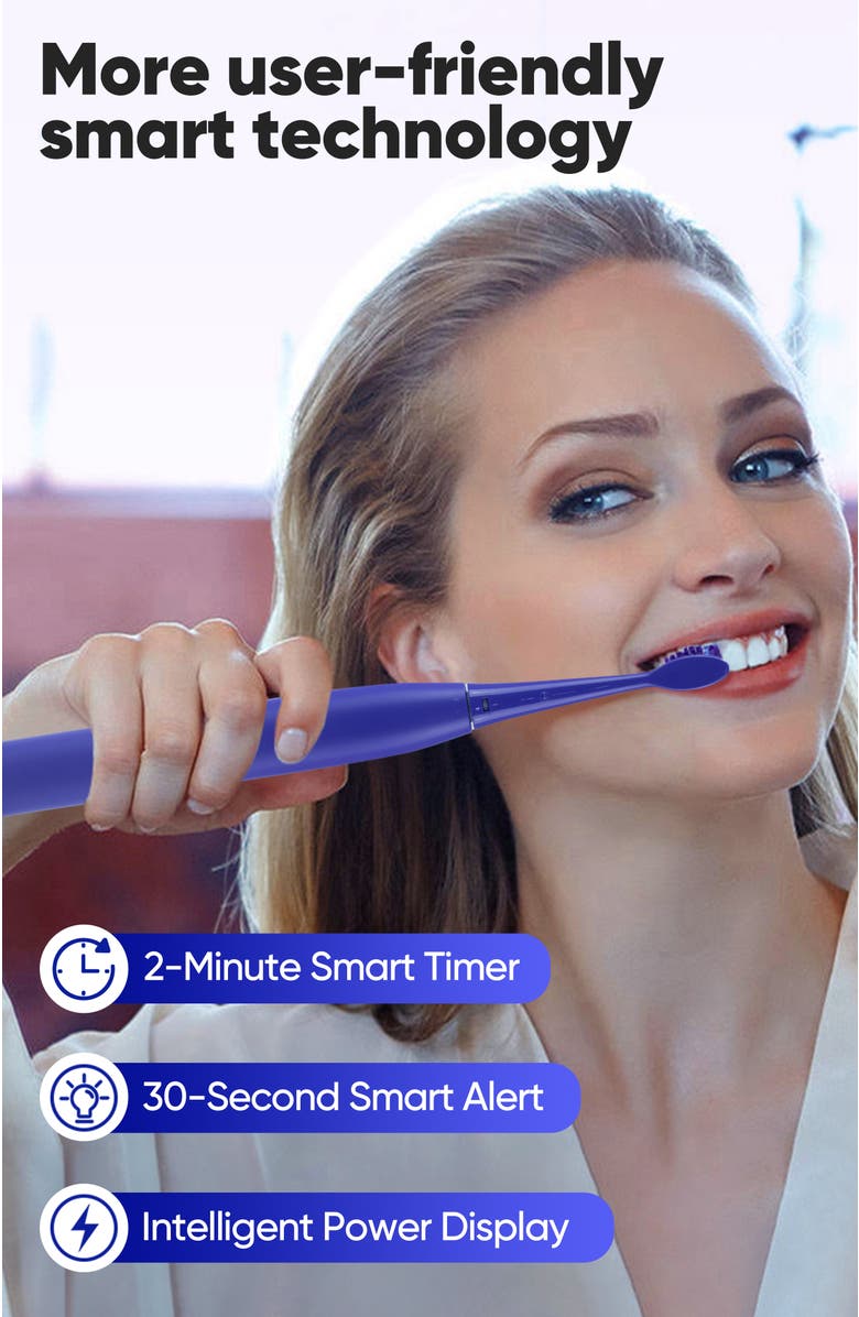 MySmile Essential DY156 Electric Toothbrush + PAP Teeth Whitening Powder Bundle, Alternate, color, Indigo Blue