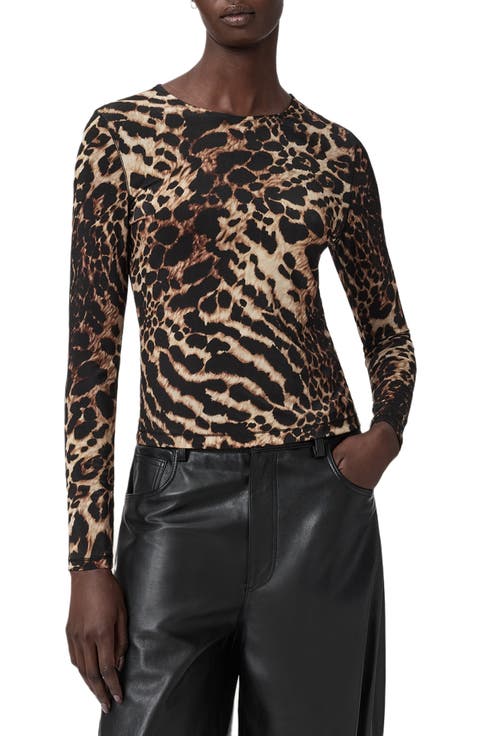 Katlyn Leopard Print Jersey Top