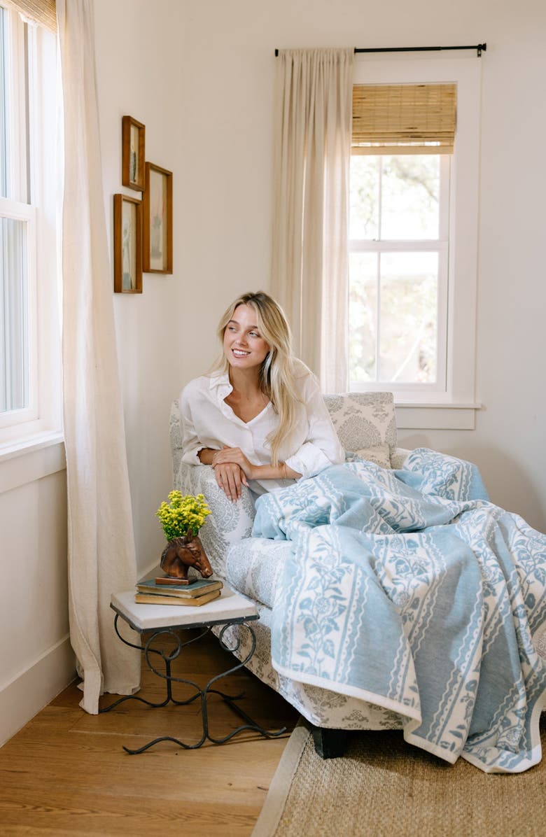 ChappyWrap Clara Stripe Throw Blanket, Alternate, color, Blue