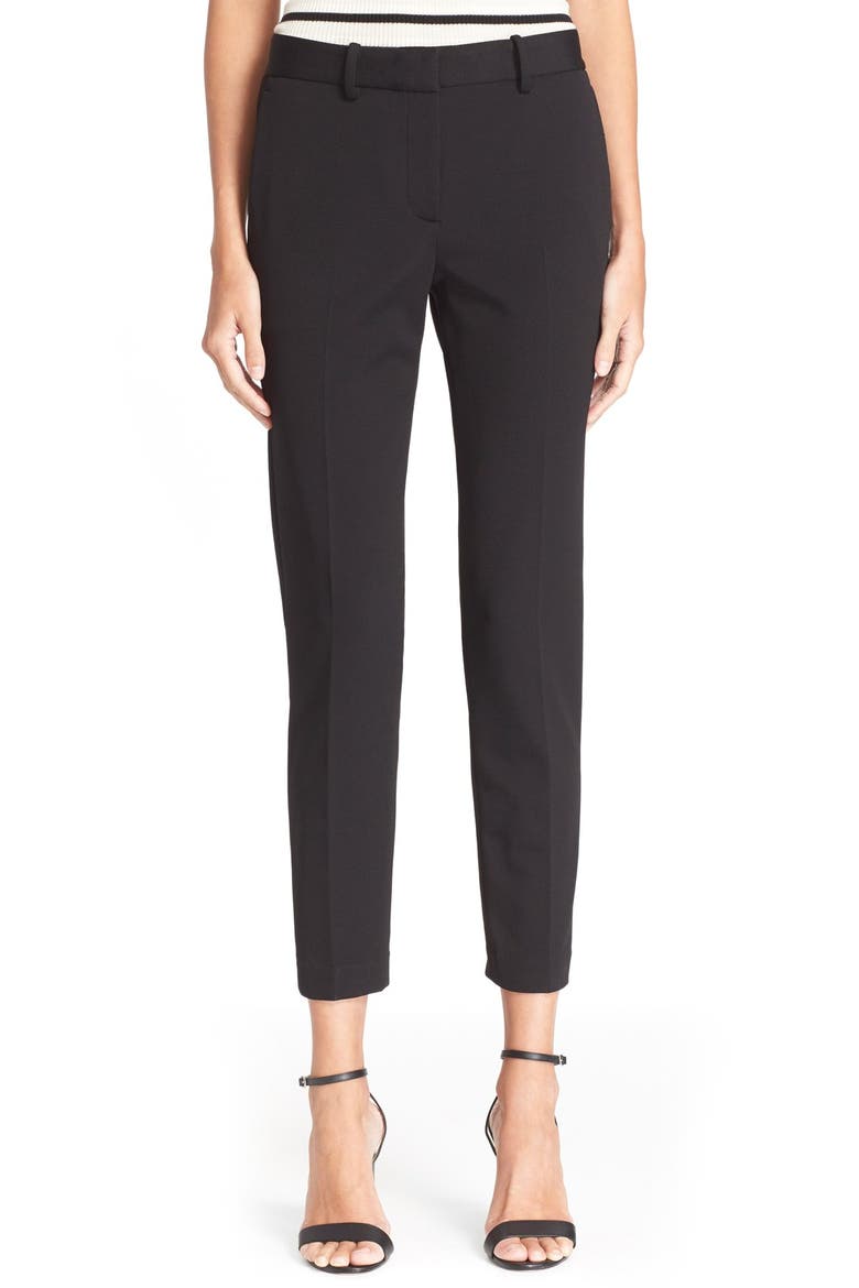 'Treeca' Cigarette Pants, Main, color, BLACK