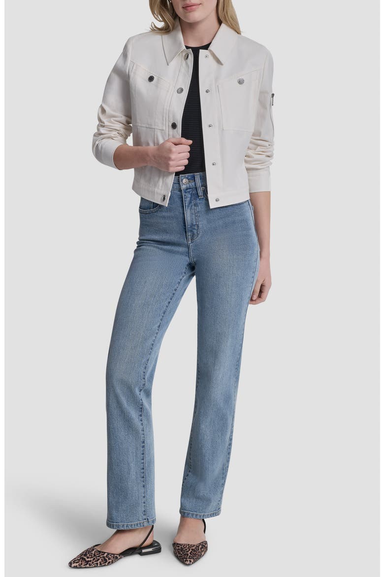 Twill Trucker Jacket, Alternate, color, IVORY