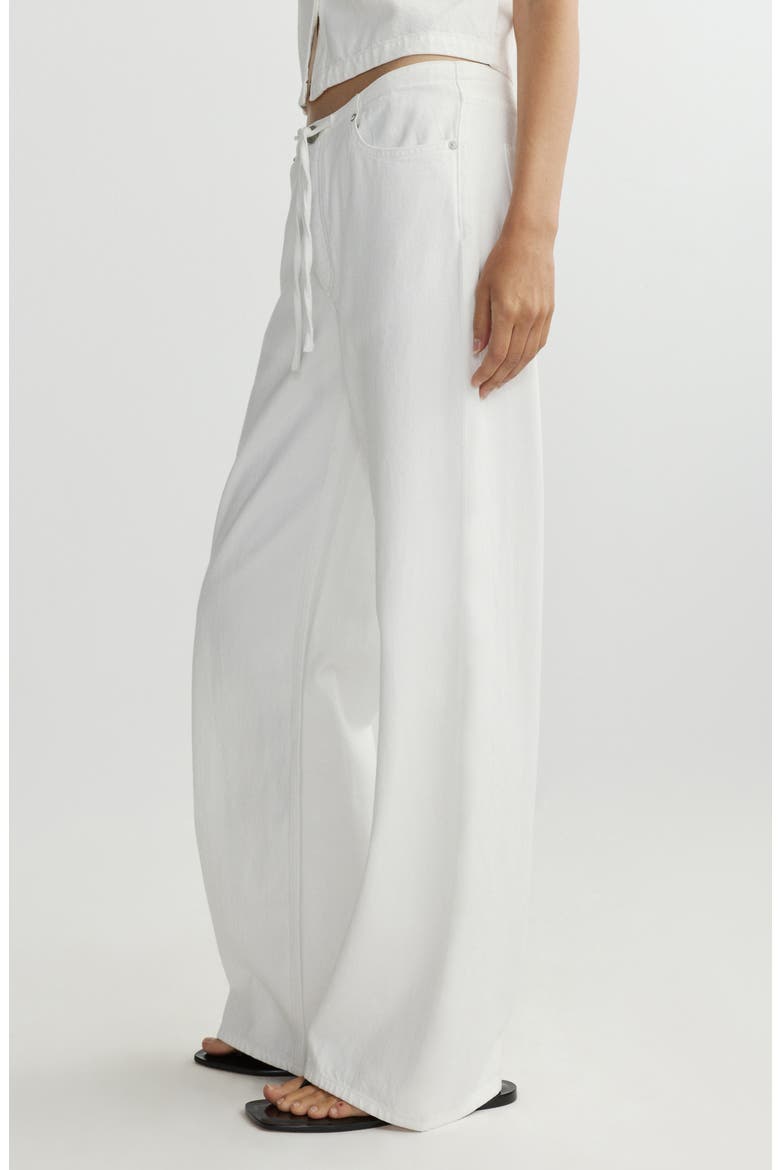 Sienna Aura Drawstring Low Rise Relaxed Wide Leg Jeans, Alternate, color, WHITE AURA
