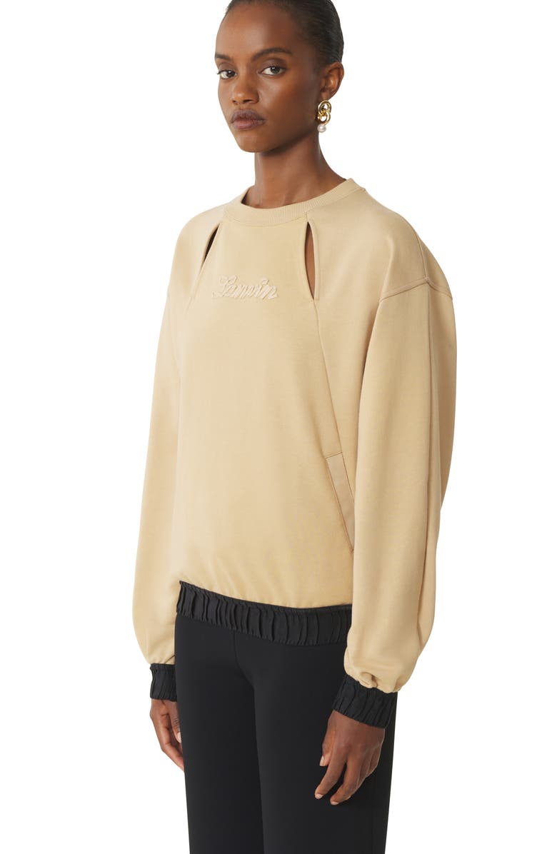Lanvin White Lanvin Ribbon Sweatshirt, Alternate, color, Sand