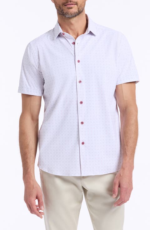 Brompton Knit Short Sleeve Button-Up Shirt