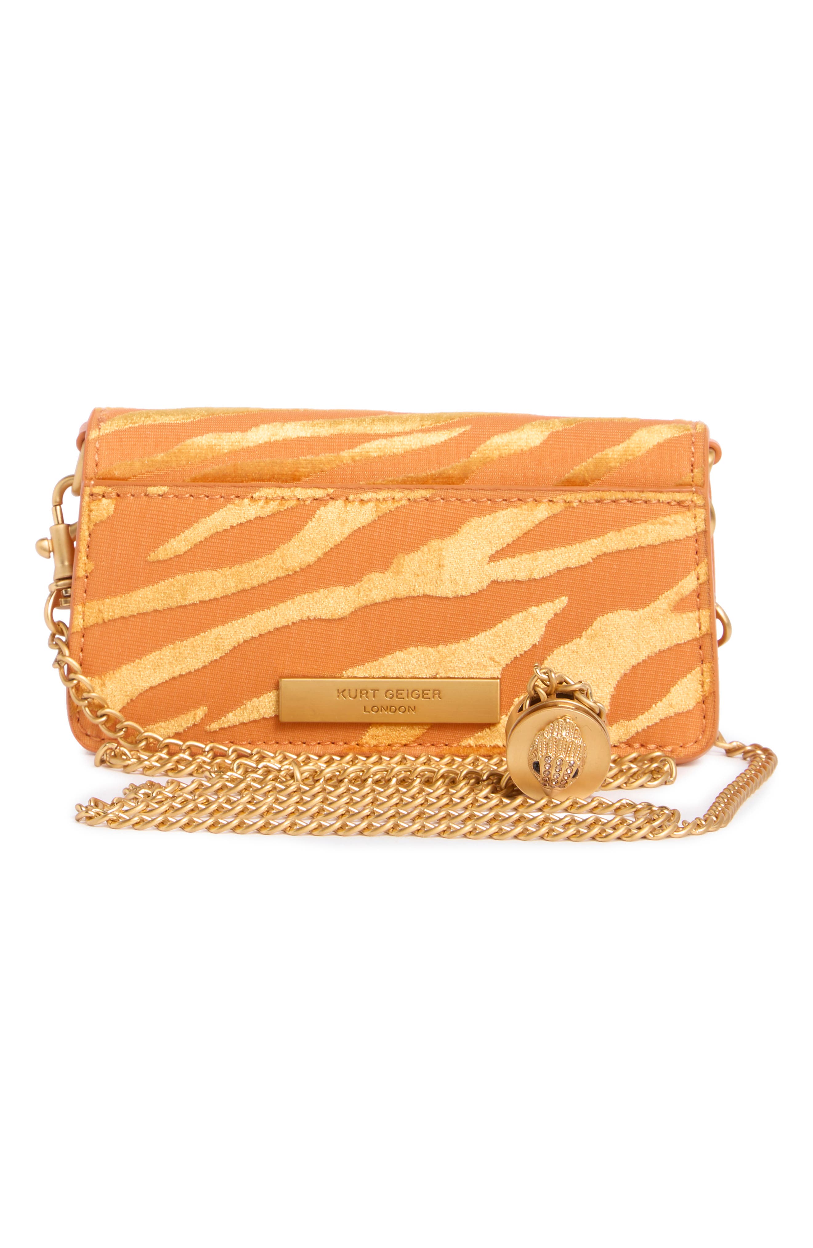 Long Nano Shoreditch Velvet Crossbody Bag, Alternate, color, ORANGE