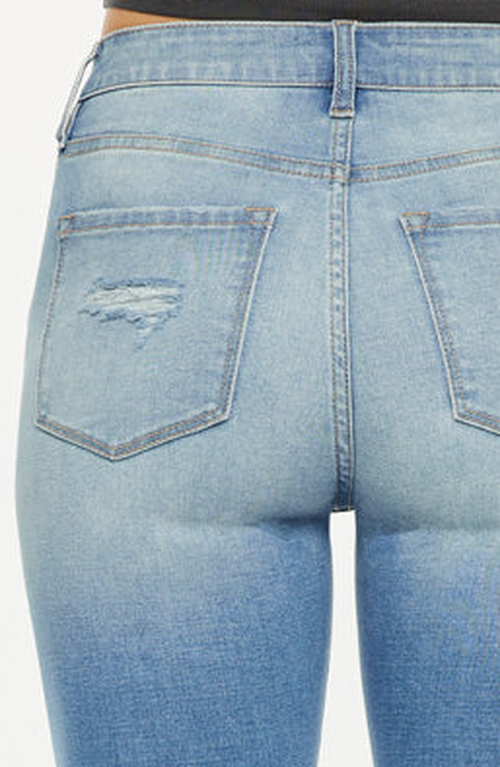 Kancan Lenny Essentials High Rise Cropped Jeans In Black