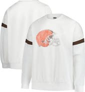 FANATICS Women's Fanatics White Cleveland Browns Plus Size Fleece Pullover Sweatshirt