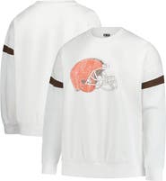 FANATICS Women's Fanatics White Cleveland Browns Plus Size Fleece Pullover Sweatshirt