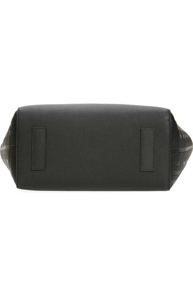 Balmain Cabas Monogram Grained Leather Tote, Alternate, color,